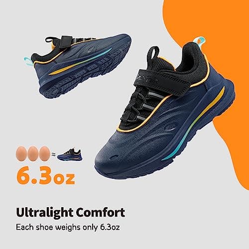DREAM PAIRS Waterproof Boys Fashion Trainers,Dark Blue/Black,3 Big Kid — view 6