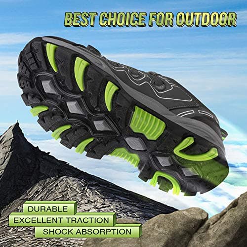 UOVO Boys Trainers Kids Walking Shoes Low-Top Sneakers Children Waterproof Trekking Hiking Footwear Running Shoes Gray Green Size 5.5 UK — view 2