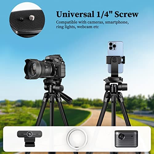 JOILCAN Camera Tripod Stand for DSLR, 67" Phone Tripod for iPhone 17/16/15 — view 3