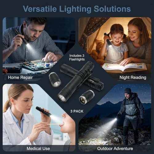 3-Pack Mini Pocket LED Torch, Super Bright Waterproof Flashlight — view 4