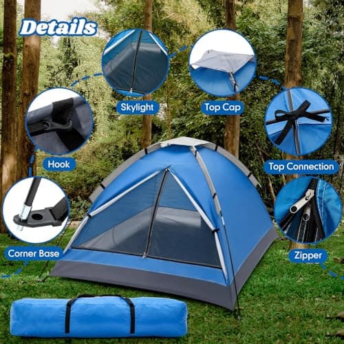 Woanger 12 Pack Bulk 2-3 Person Camping Tents for Homeless Lightweight Outdoor Tent with Rain Fly and Carrying Bag Waterproof Windproof Setup Pop Up for Homeless Camping Backpacking — view 4