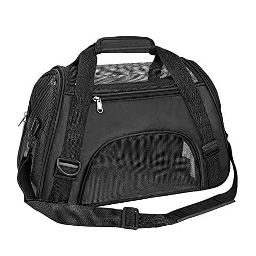 TIYOLAT Pet Carrier Bag, Airline Approved Duffle Bags, Pet Travel Portable Bag Home for Little Dogs, Cats and Puppies, Small Animals (M, Black)