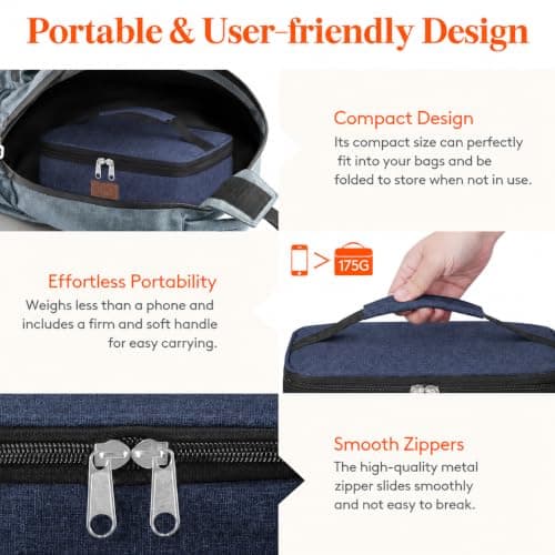 Lifewit Insulated Lunch Bag for Men, 4L Small Cool Bag for Lunch,Dark Blue — view 4