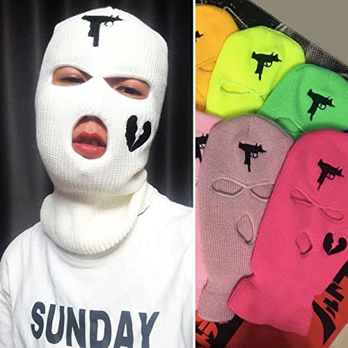 YAMEE 3 Hole Uzi Balaclava Knitted Full Face Cover Ski Mask Winter Windproof Neck Warmer Thermal Cycling for Men Women (Purple) — view 4