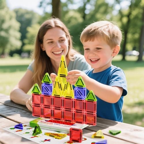 Magnetic Tiles Mini Travel Toy for Kids: 26pcs Compact Tin Case On-the-Go — view 6