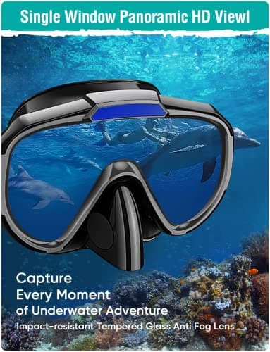 Lealinga Snorkel Set Adult Kid Panoramic View Snorkel Mask with Travel Bag — view 4