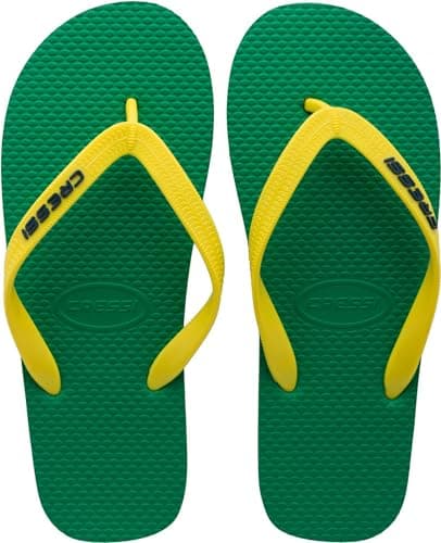 CRESSI Beach Flip Flops - Flip Flops Unisex for Beach and Pool, Green/Yellow, 8/9 UK - 41/42 EU — view 3