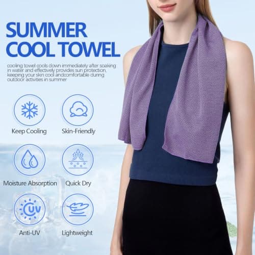 EeGo Cooling Towel, 2 Pack Microfiber Chilly Cooling Towel for Neck and Face, 39.37 x 11.81 Inch — view 2