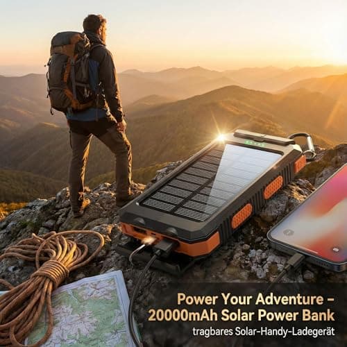 xxsmile Solar Power Bank 20000mAh, Waterproof USB-C External Battery — view 6