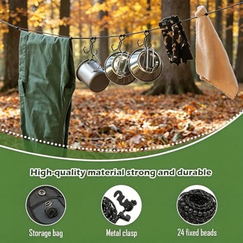 2-Pack Portable Travel Clothesline for Hotel & Cruise Essentials, Lightweight Laundry Drying Solution, Adjustable Camping Washing Line for Outdoor, Indoor, and Backpacking Use — view 3