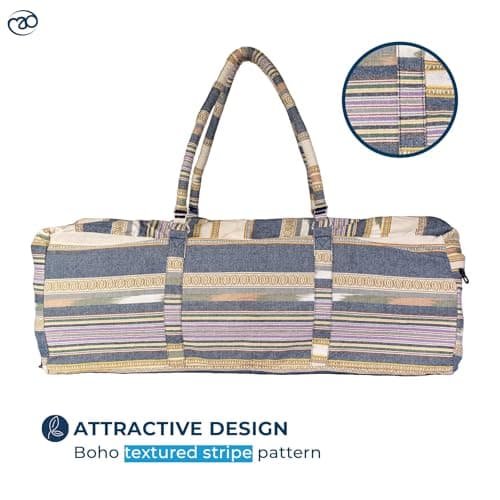 Yoga-Mad Deluxe Yoga Kit Bag | Full Zip Carrier with Storage Pockets | Pilates Unisex Bag, Stores Mat and Accessories | Suitable for Pilates, Yoga, Gym, Fits Most Mat Sizes (Blue) — view 4