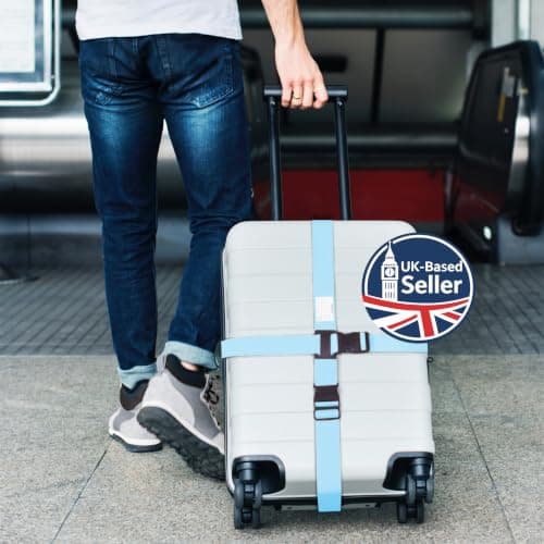 OW-Travel Personalised Cross Luggage Straps for Suitcases, Blue, 1 Pack — view 2