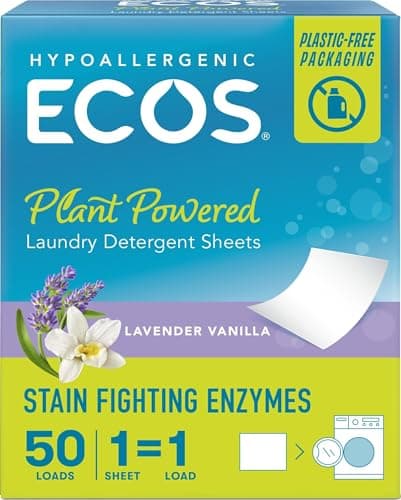 ECOS Laundry Detergent Sheets – Hypoallergenic, Lavender & Vanilla