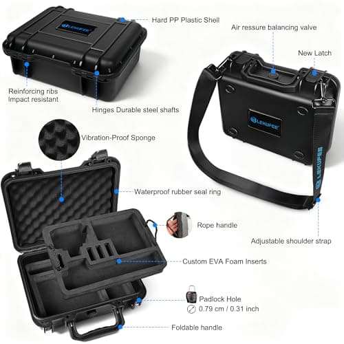 LEKUFEE Portable Waterproof Hard Case for DJI Osmo Action 6/5 Pro/4/3 Action Camera,Standard Combo,Adventure Combo,More Accessories(Case Only) — view 3