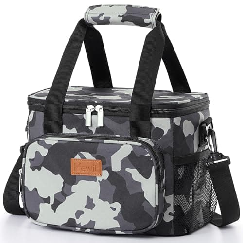 Lifewit Lunch Bag 9L 12 Can Insulated Lunch Box Soft Cooler Cooling Tote for Adult Men Women, Camouflage