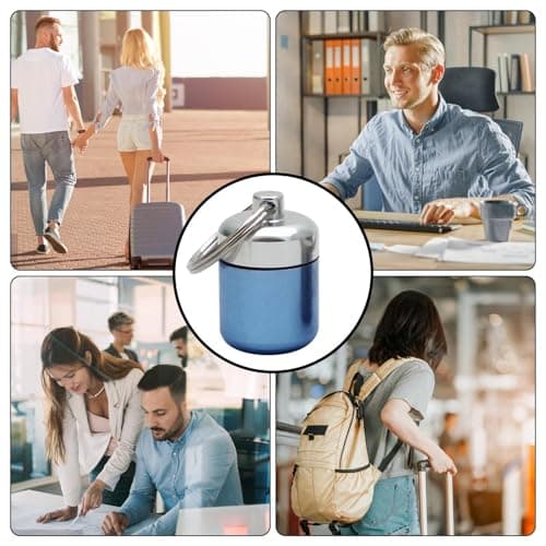 Mini Aluminum Storage Container - 4.2x2.7 Cm Keyring Pill Holder, Space Saving Organizer, Lightweight Pocket Sealable, Durable Colorful Travel Accessory Case | Jewelry Earplug Hiking Daily Use — view 4