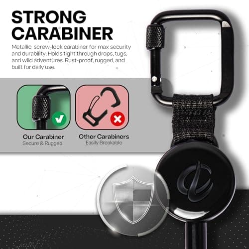 ClutchLoop Anti-Theft Phone Tether - Universal Adhesive Anchor, Retractable Steel Line, Phone Lanyard with Locking Carabiner - Phone Holder for Hiking, Skiing, Fishing, Travel & Outdoor Activities — view 3