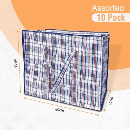 ANSIO Large Laundry Bags, Storage Bags, 80x30x60cm, Assorted 10 Pack — view 3
