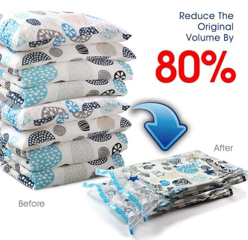 UOUNE Vacuum Storage Bags, 4 Jumbo (110 x 80cm) Reusable Space Saver Bags Vacuum Compression Zipper Storage Bags with Airtight Valve and Hand Pump,Work with Vacuum Cleaner — view 6