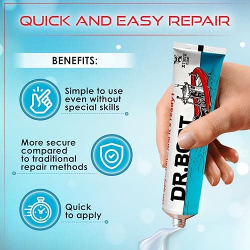 Dr Boat Heavy Duty Repair Kit for Boat Kayak, Canoe, Tent, Inflatables, Swimming Pool, Hot Tub - LIQUID PATCH Resistant to Fresh and Salt Water UV-Resistant Long-lasting (40g) — view 3
