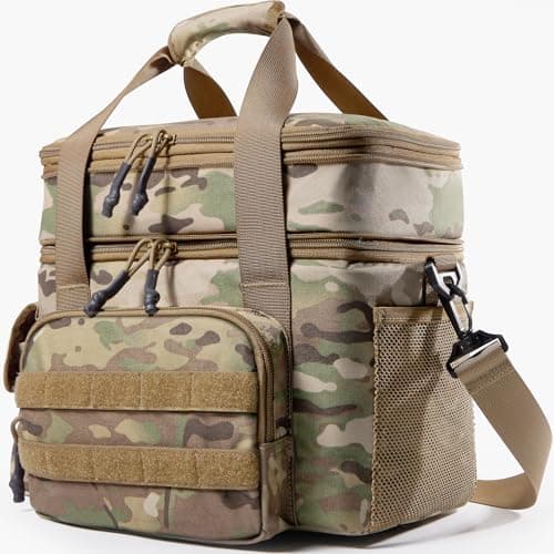 1TG Tactical Insulated Lunch Bag, Cooler Bag Thermal Food Delivery Bag Insulated Picnic Lunch Bag Foldable Cool Box for Work Travel Camping Picnic Beach, 18L-24L, Camo