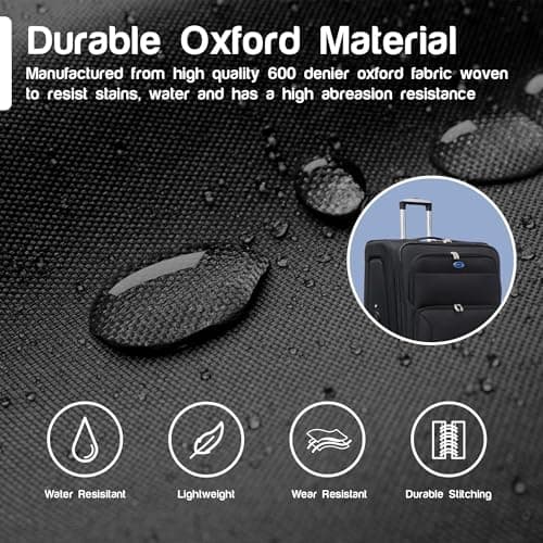 Aerostar Carry-on 20" Lightweight Soft Expandable Suitcase, Hand Luggage 4 Wheels & Combination Lock, 55x35x20cm | Accepted All Airlines easyjet, RyanAir, British Airways (Black, 32 litres) — view 6