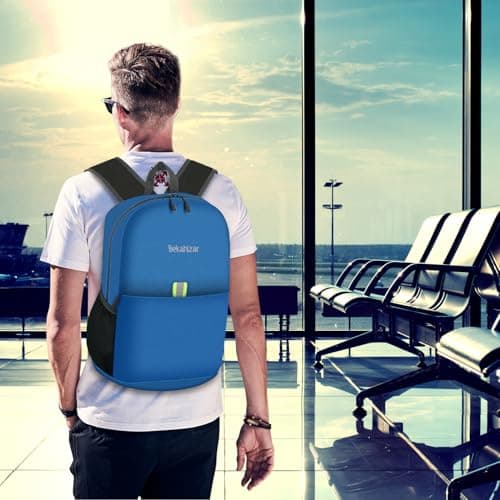 Bekahizar Small Rucksack 15L Packable Backpack Hiking Daypack Foldable Day Bag For Men Women Teens Travel Camping City Walking Mountaineering Climbing (Dark Blue) — view 6