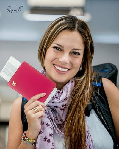 toTravelGear Passport Holder for Travel Essentials,RFID Blocking Passport Cover Case for Travel Accessories,Travel Wallet for Women Men, Wine Red, 5.5 x 4 inches, Compact, Minimalist — view 5