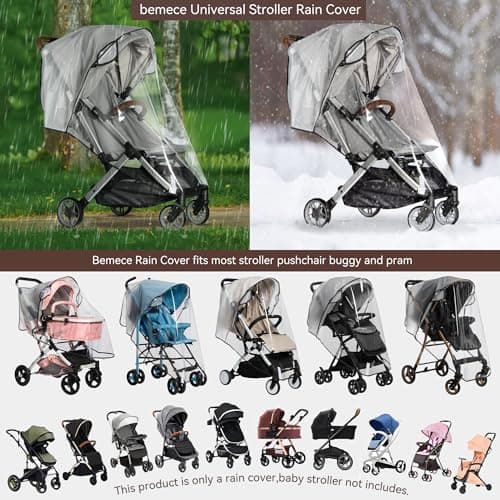 Bemece Universal Rain Cover for Pushchair, Breathable & Transparent — view 6