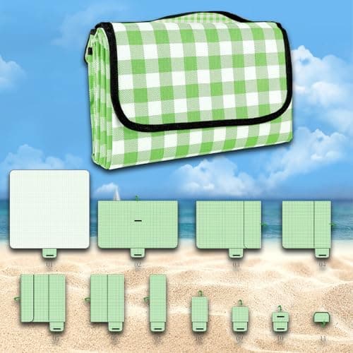 HAORQEE Large Waterproof Picnic Blanket 200x200cm, Outdoor Mat with Handle — view 6