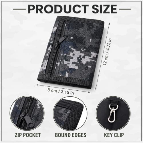 Camouflage Wallet, Tri Fold Wallet, Men's Compact Travel Card Holder — view 2