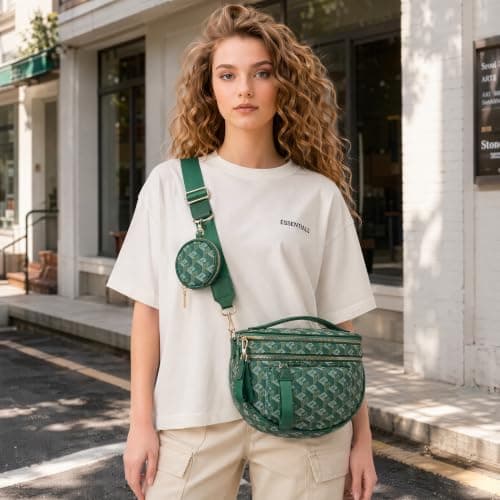 Crossbody Bag Bum Bag for Women Spacious Purse Fanny Packs Belt Bag Vegan Leather Gift for Mother Wife Mom — view 2
