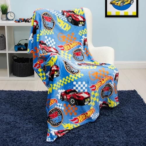 Character World Official Hot Wheels Fleece Blanket | Super Soft Warm Blue Throw, Flame Design | Perfect For The Bedroom, Camping & Sleepovers 100 x 150cm — view 4
