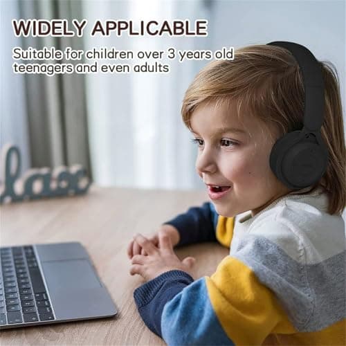 Bluetooth Headphones Over Ear, Kids Bluetooth 5.0 Wireless Headphones for Adults and Children, Foldable Lightweight Boys and Girls Headset with Microphone, SD/TF for Online Class, PC, Phone, Travel — view 6