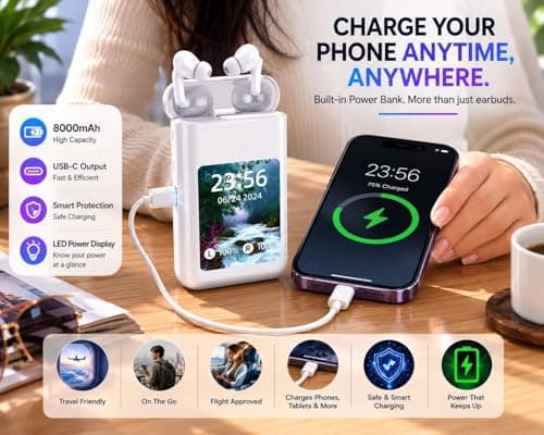 NEIU Wireless ANC Earbuds with 8000mAh Charging Case — view 4