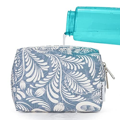Blue Leaf Small Cute Cosmetic Bag - Mini Makeup Pouch for Handbag & Travel — view 6