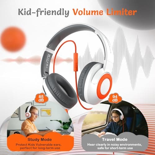 TONOSHARK Kids Headphones Wired, Toddler Headphones with Microphone — view 3