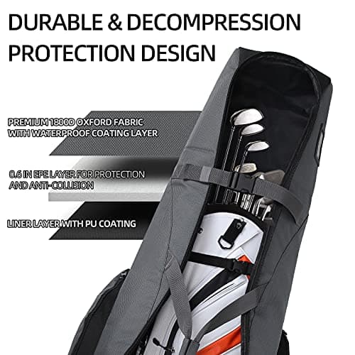 TurnWay Golf Travel Bag with Wheels, Waterproof Heavy Duty 1800D Polyester — view 4