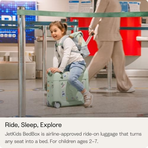 Stokke Jetkids BedBox + Backpack Bundle - Sleep-On, Carry-On Kids Suitcase & Expandable Backpack - Travel Set for Ages 2-7, Hazy Lilac — view 3