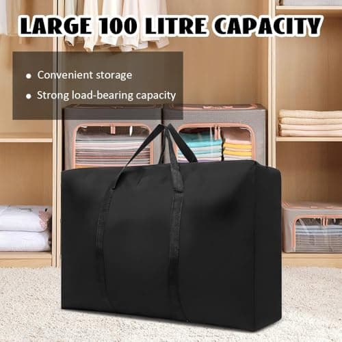 2 PCS Moving Bags, 100L Oxford Large Clothes Storage Bag for Moving House — view 5