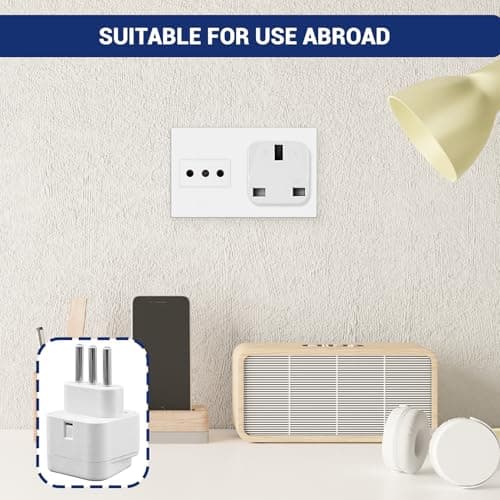Eophmi 4 Pack Italy Plug Adapter, UK to Italy Travel Plugs, White, Type L, 250V, 10A, 2500W — view 4