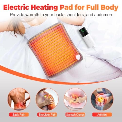 Electric Foot Warmer, 9 Heat Temp Settings, 4 Timer, Machine Washable Heated Feet Warmer, Winter Warm Fast Heating Foot Pad for Men Women, Heated Mat for Foot, Back, Lumbar and Full Body, 2.3m Cable — view 6