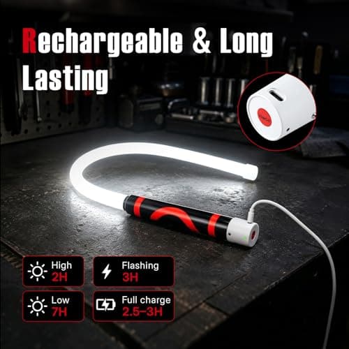 Mcbazel Flexible LED Flashlight Stick, Rechargeable Bendable Inspection Lamp — view 5