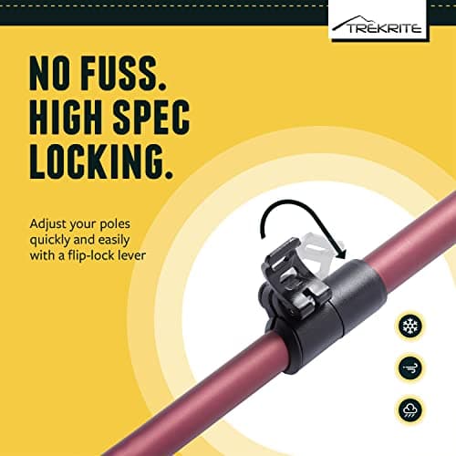 Trekrite Telescopic Walking Poles, 2 Pack Lightweight Hiking Poles with Accessories, Adjustable Trekking Sticks for Men & Women - Made with Aircraft Grade Aluminium from a UK Based Company — view 4