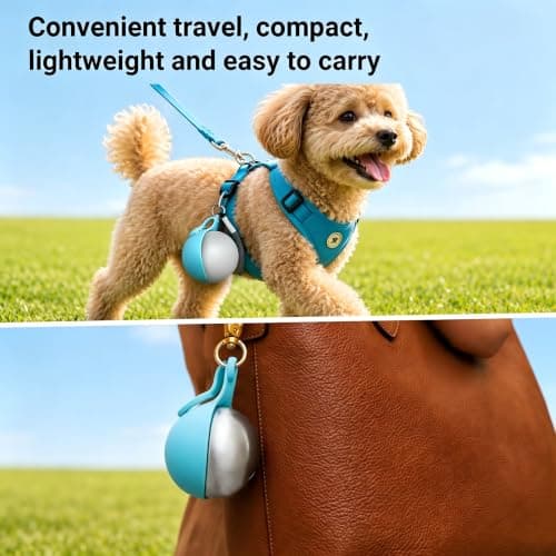 285ml Stainless Steel Dog Water Bottle for Walking, 2‑in‑1 Portable Pet Water Dispenser with Foldable Silicone Bowl, Outdoor Travel Dog Feeding & Watering Supplies (Blue) — view 4