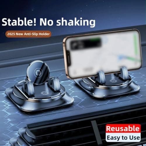 BlissfulAbode Car Phone Holder 360° Rotating Dashboard Mount with Strong Suction for Windscreen & Air Vent - Foldable Long Arm Stand for iPhone for samsung 4-7 Inch — view 4