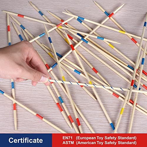 Gonoelec 41 Piece 12 Inch Bamboo Pick Up Sticks Game Classic Table Game Fun Family Board Game Gift for Adults and Kids — view 6