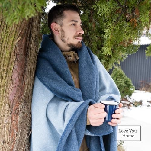 Merino Wool Outdoor Blanket, Camping & Travel Reversible Throw, 51 x 67 in — view 5