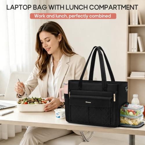 RAINSMORE Teacher Work Bag with 15.6" Laptop & Lunch Compartment for Women — view 2