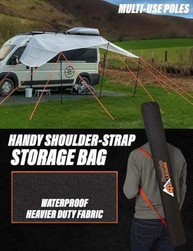 Xtremeauto Adjustable Tent Poles – Telescoping Aluminum Poles for Tarp, Canopy, Awning, Camping Shelter – Lightweight & Rustproof – 90cm to 230cm (Black) — view 3